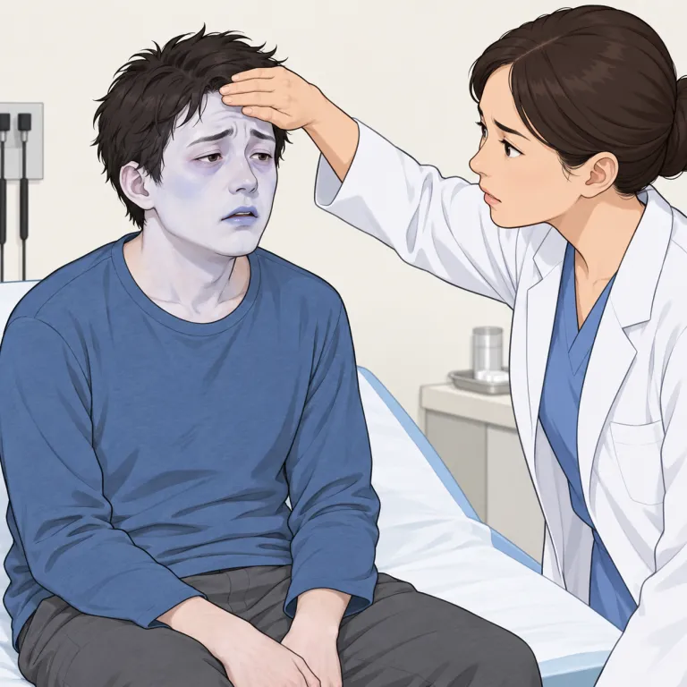 livid（青白い・adjective）の覚え方イラスト