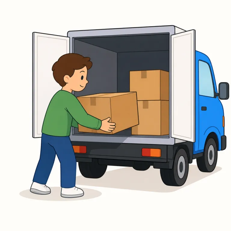load（積む、積み込む・verb）の覚え方イラスト