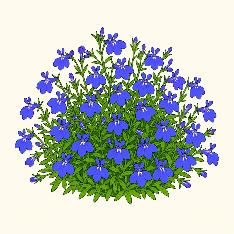 lobelia（ロベリア・noun）の覚え方イラスト