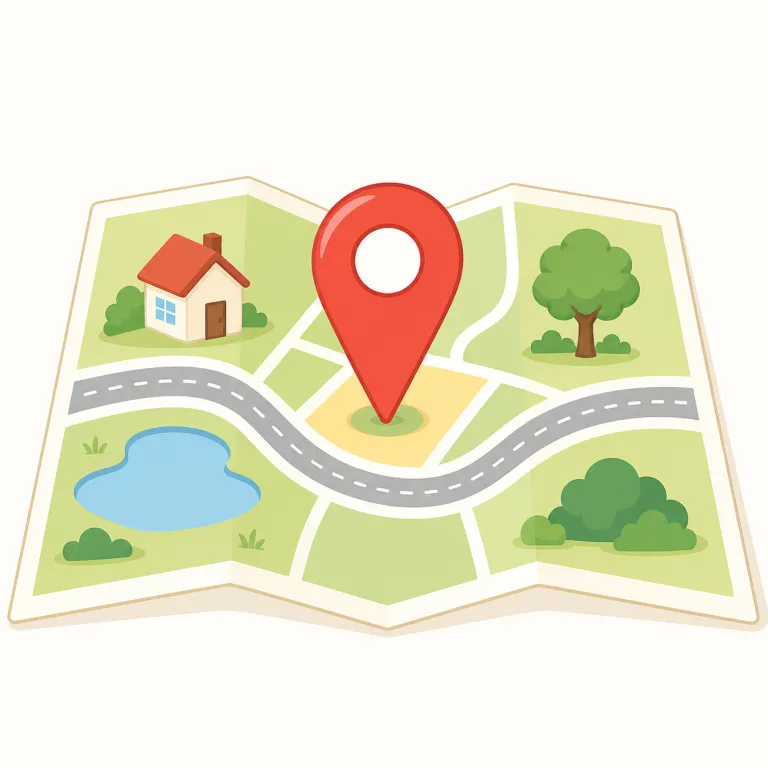 location（場所、所在地、位置・名詞）の覚え方イラスト — location は locate の名詞形と見ると覚えやすいです