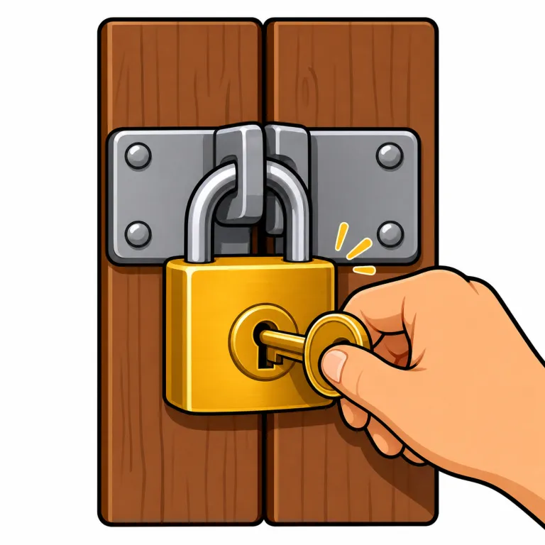 lock（施錠する・verb）の覚え方イラスト