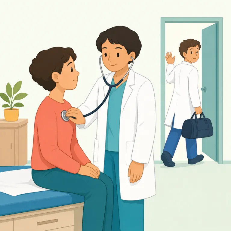 locum（代診医・名詞）の覚え方イラスト — locum は単独で覚えるより、locum doctor / work as a locum / hire a locum の形でまとめて入れると残りやすい語です