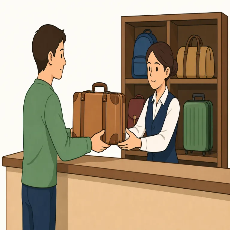 lodge（預ける・verb）の覚え方イラスト