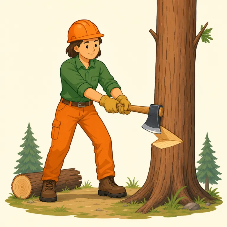 logger（伐採者・名詞）の覚え方イラスト — logger はまず log を核にして覚えると残りやすい