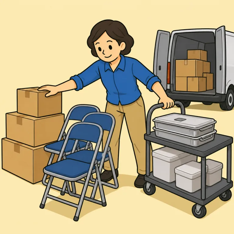 logistics（実務的な手配・noun）の覚え方イラスト