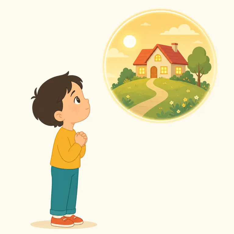 long（憧れる、切望する・verb）の覚え方イラスト