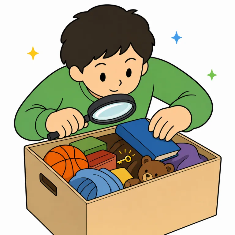 look through（調べる、探す・phrasal_verb）の覚え方イラスト