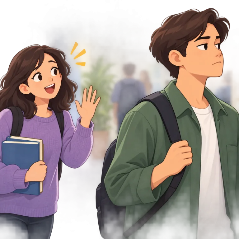 look through（無視する・phrasal_verb）の覚え方イラスト