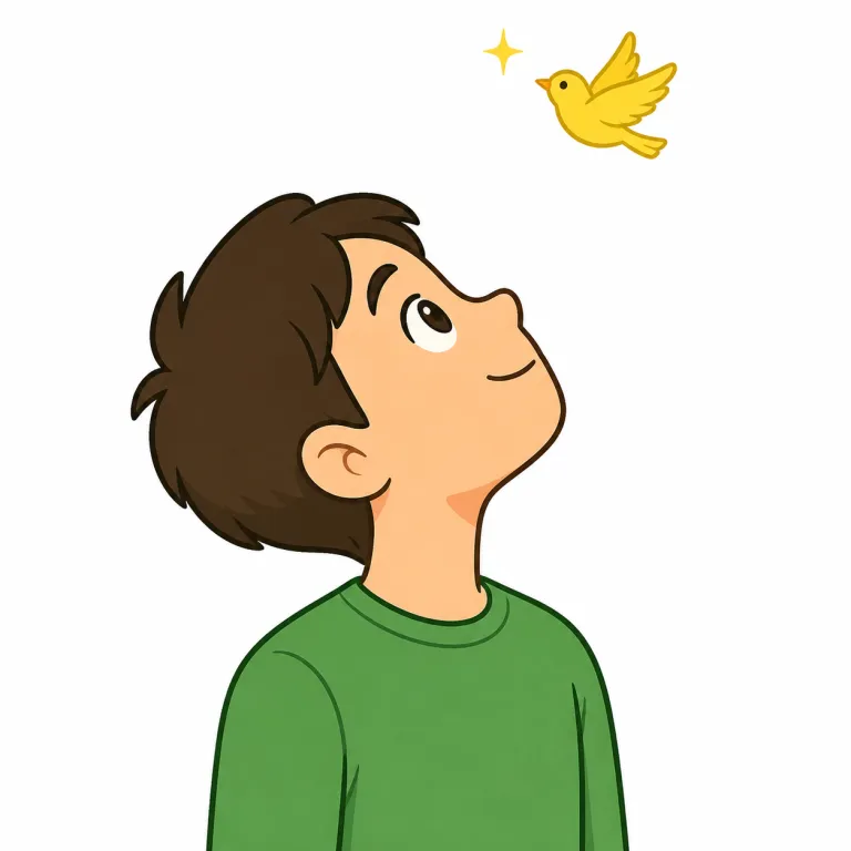 look up（見上げる・phrasal_verb）の覚え方イラスト