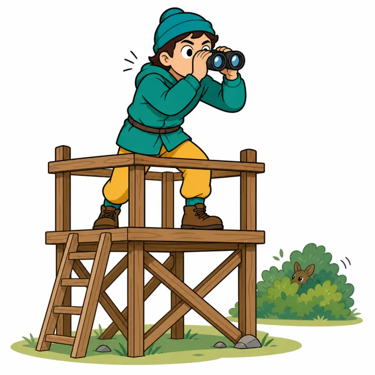 lookout（警戒・noun）の覚え方イラスト