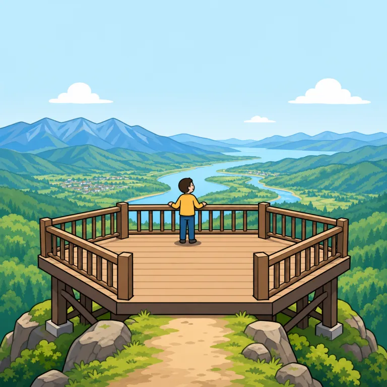 lookout（展望地点・noun）の覚え方イラスト