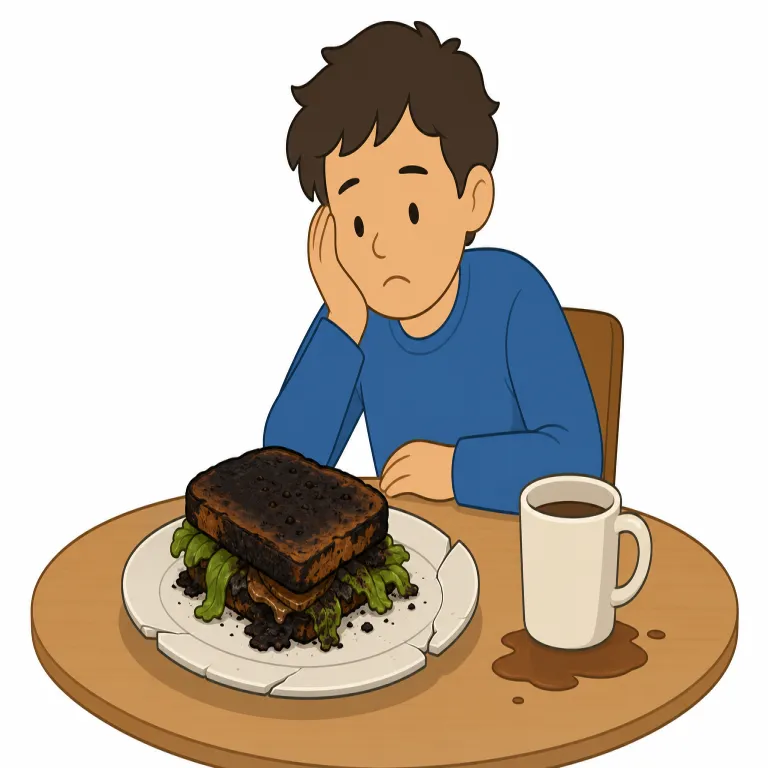 lousy（ひどい・形容詞）の覚え方イラスト — このエントリの lousy は、人の腕前ではなく、物事の質や体験が「ひどい」と感じられるときの口語表現です