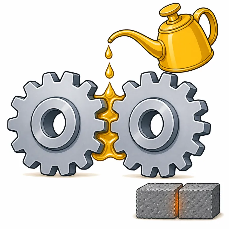 lubrication（潤滑・名詞）の覚え方イラスト — lubrication は lubricate（潤滑する）を名詞化した形