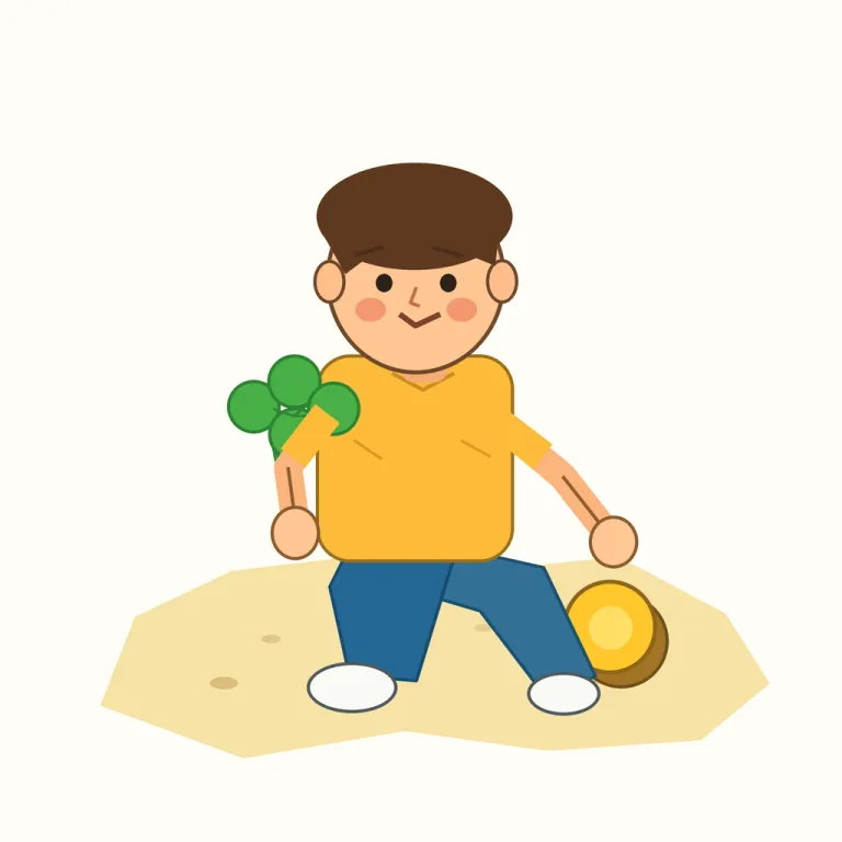 lucky（幸運な・形容詞）の覚え方イラスト — まず名詞 luck「運」を思い出し、-y が付くと「〜な」という形容詞になって lucky「運がある、幸運な」