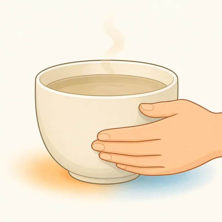 lukewarm（ぬるい・形容詞）の覚え方イラスト — lukewarm は中に warm が見えるので、完全に冷たいのではなく、少し温かい側にある状態として覚えるとよいです