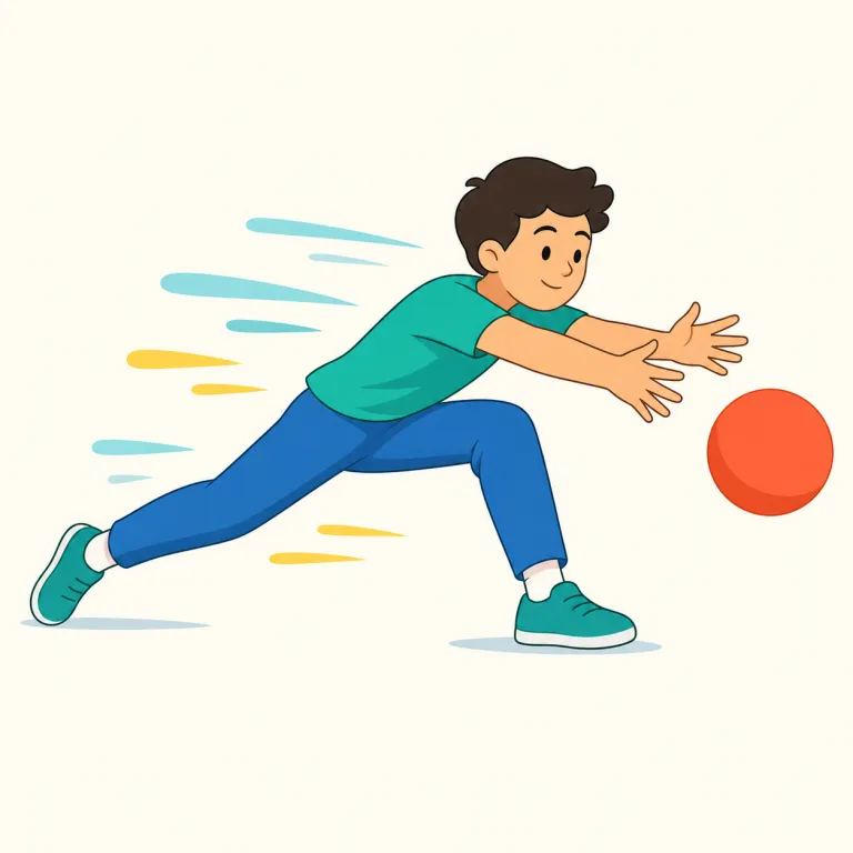 lunge（突進する・動詞）の覚え方イラスト — lunge は「脚を伸ばして前へ刺し込む」イメージで覚えるとよいです