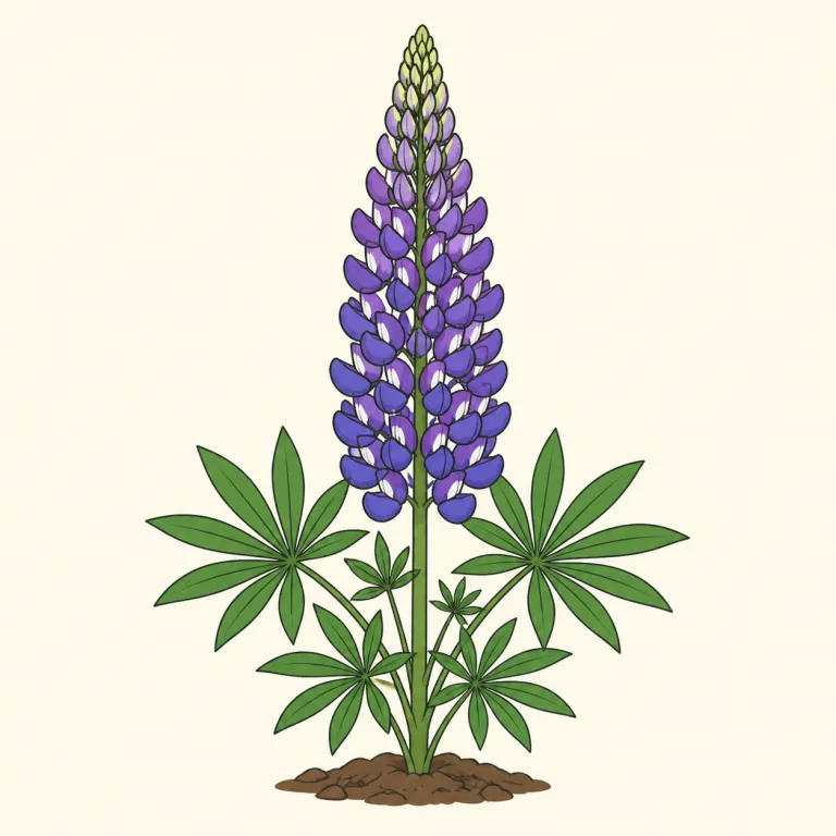 lupine（ルピナス（植物）・noun）の覚え方イラスト