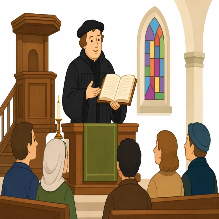 Lutheran（ルーテル派の・形容詞）の覚え方イラスト — 固有名詞由来なので L は大文字