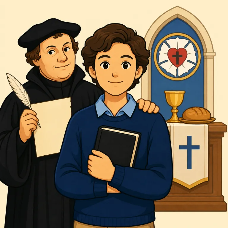 Lutheran（ルーテル派信者・noun）の覚え方イラスト