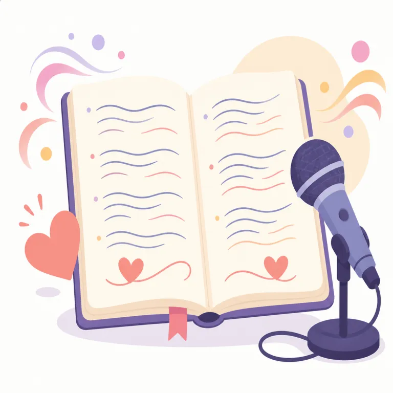 lyric（歌詞、抒情詩・名詞）の覚え方イラスト — music の文脈なら song の「メロディそのもの」ではなく、その上に乗る「言葉」の部分を指す語として覚える