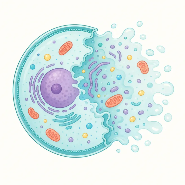 lyse（溶解する・動詞）の覚え方イラスト — 生物で見る `hemolysis`（溶血）や `electrolysis`（電気分解）に入っている `-lysis` を知っていれば、`lyse` はその動詞版と覚えると早いです