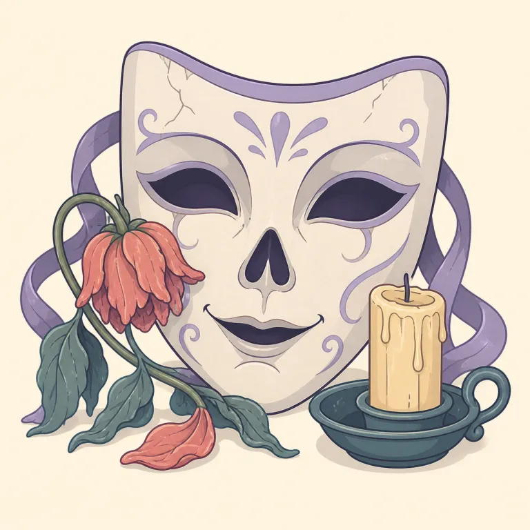macabre（不気味な・形容詞）の覚え方イラスト — macabre は creepy や scary よりも、death・blood・funeral のような「死を連想させる不気味さ」に寄る語