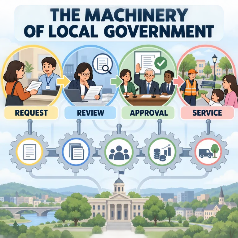 machinery（仕組み、機構・noun）の覚え方イラスト