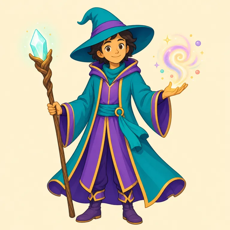 mage（魔術師・名詞）の覚え方イラスト — mage は magic（魔法）や magician（魔法使い）と同系統で捉えると覚えやすい語