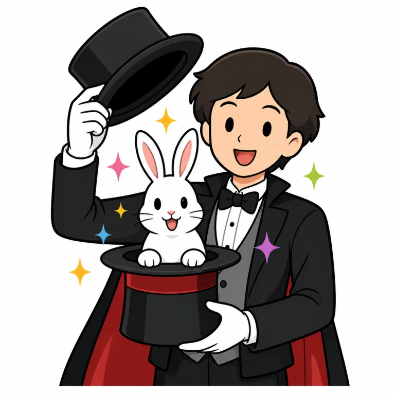 magic（手品・noun）の覚え方イラスト