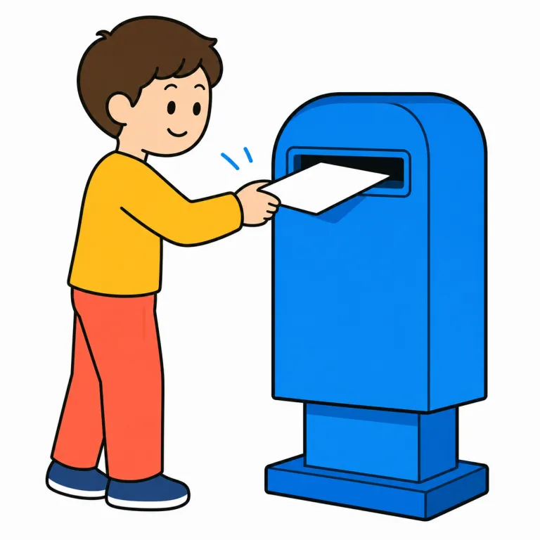 mail（郵送する・verb）の覚え方イラスト