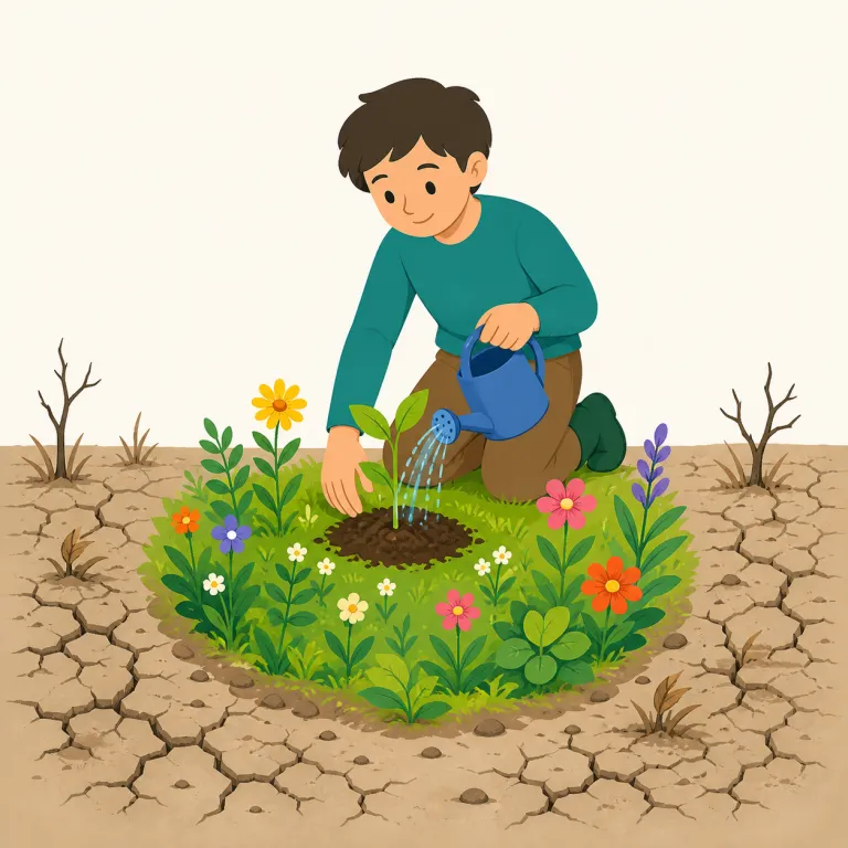 make a difference（重要である・イディオム）の覚え方イラスト — difference はまず「違い」と押さえ、make a difference を「違いを作る」→「前と後で結果が変わるほど影響する」とつなげて覚える
