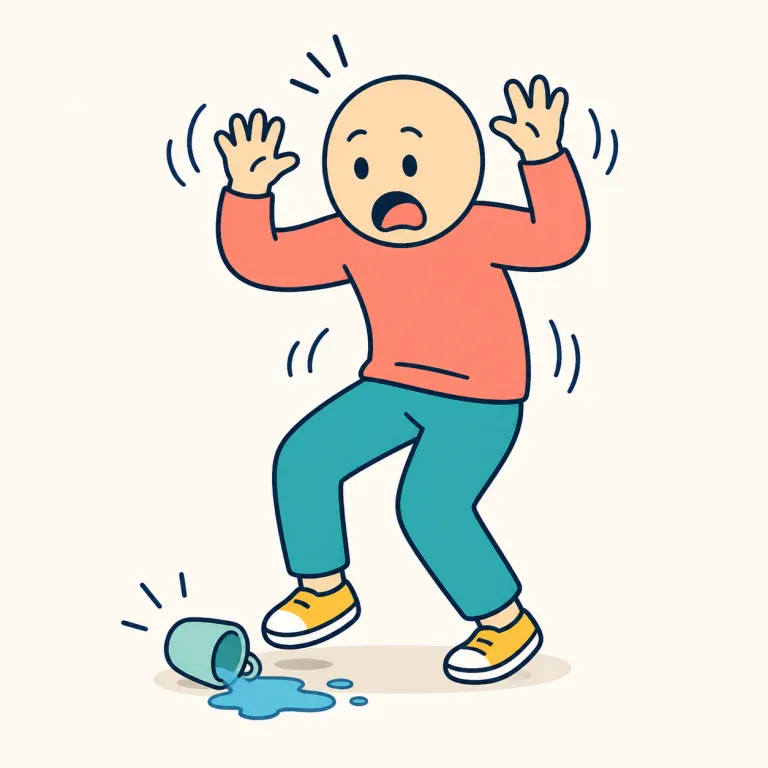 make a fuss（大騒ぎする・イディオム）の覚え方イラスト — fuss は fussy（細かいことにうるさい、気難しい）を手がかりにする