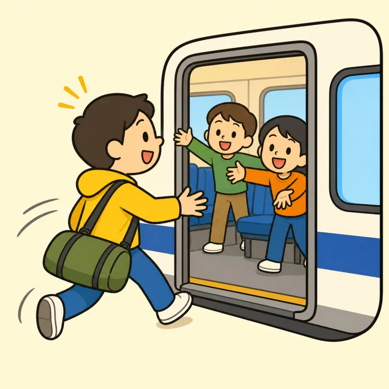make it（行ける、来られる・phrasal_verb）の覚え方イラスト