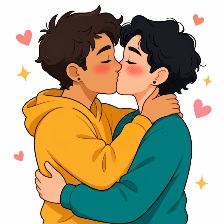 make out（いちゃつく・phrasal_verb）の覚え方イラスト