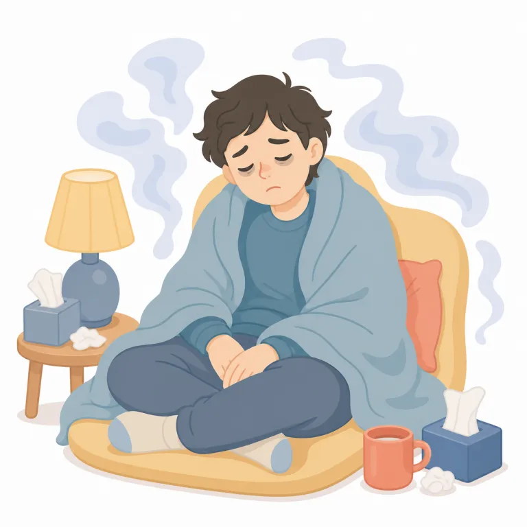 malaise（倦怠感・名詞）の覚え方イラスト — malaise は、malfunction や malnutrition の mal- と同じく「悪い方向」を感じる語としてまとめると覚えやすいです