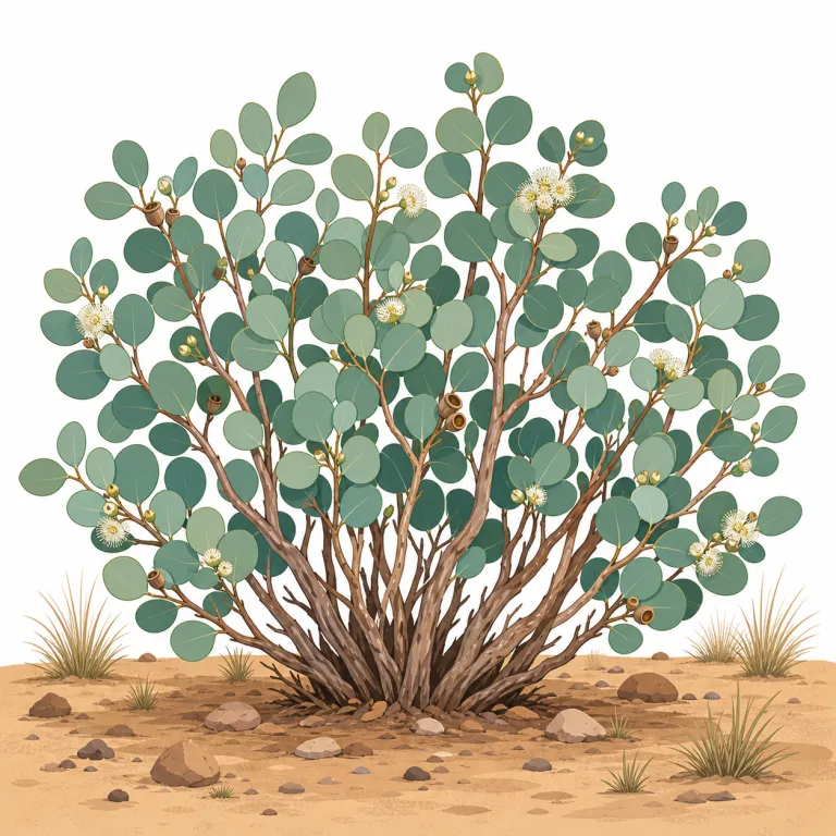 mallee（マリー（ユーカリ一種）・名詞）の覚え方イラスト — このエントリでは mallee を「マリー」というカタカナ植物名として覚えます
