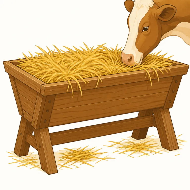 manger（飼い葉桶・名詞）の覚え方イラスト — manager と見間違えやすいので、まず "a manger in a barn" の場面を頭に固定します