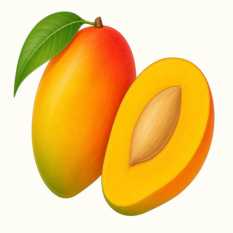 mango（マンゴー・名詞）の覚え方イラスト
