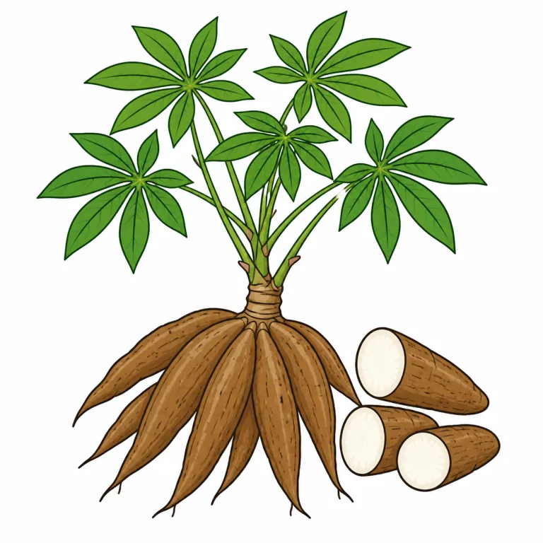 manioc（キャッサバ・noun）の覚え方イラスト