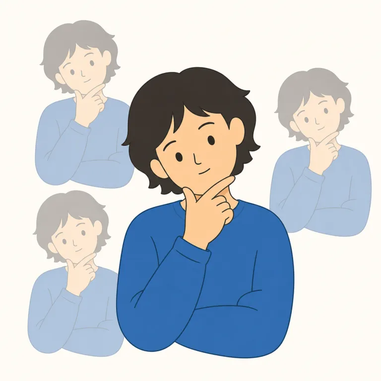 mannerism（癖 / 様式主義・名詞）の覚え方イラスト — mannerism は、個人に特有のしぐさや話し方の癖、または美術・文学で過度に様式化された表現を指します