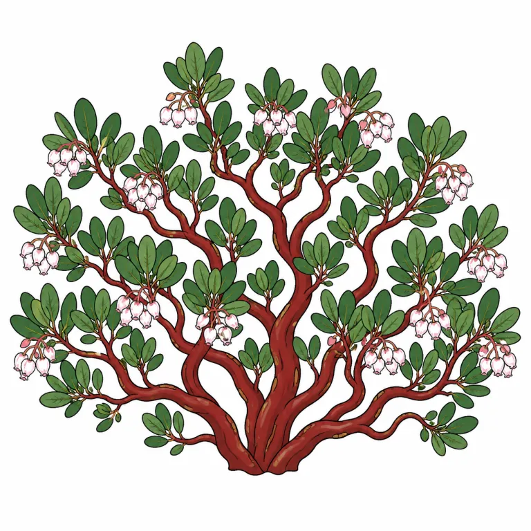 manzanita（マンザニタ（北米西部のツツジ科の低木）・noun）の覚え方イラスト