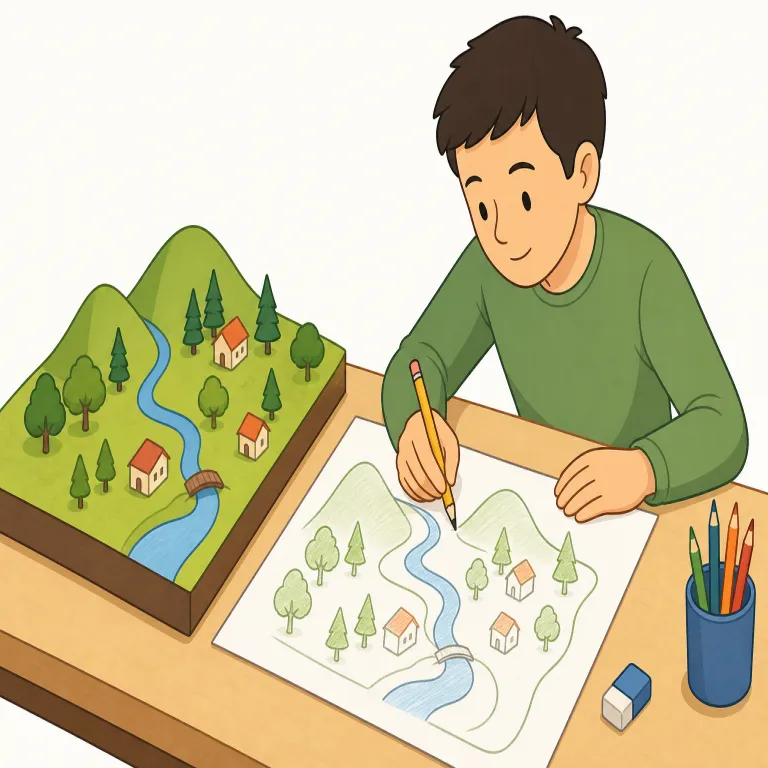map（地図を作成する・verb）の覚え方イラスト