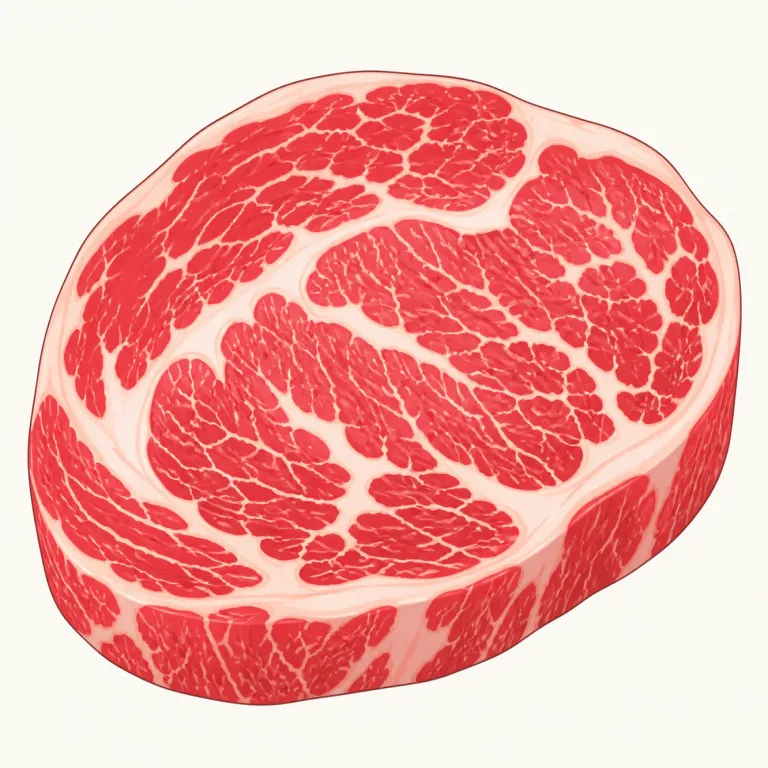 marbling（霜降り・noun）の覚え方イラスト