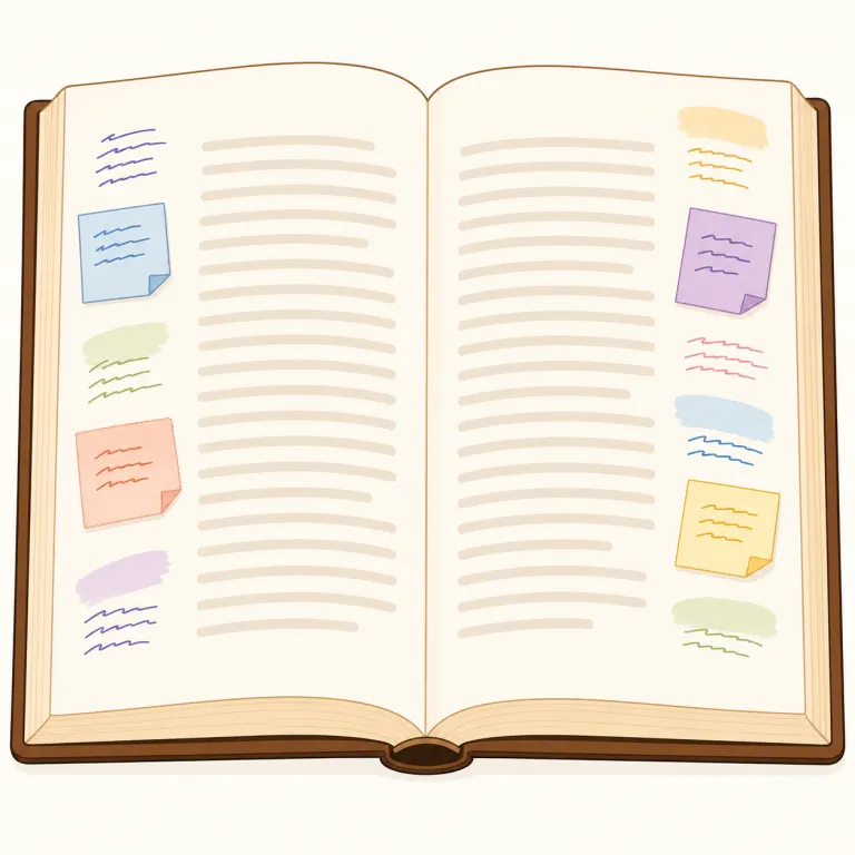 marginalia（欄外注記・名詞）の覚え方イラスト — margin（余白）や marginal（端の・主要でない）を知っているとつながります