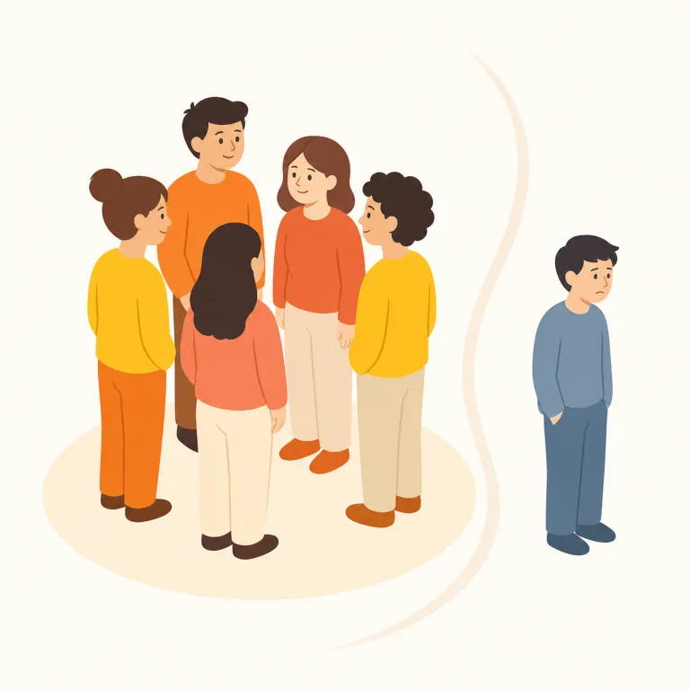 marginalize（疎外する・動詞）の覚え方イラスト — margin（余白・端）を知っていれば、「中心ではなく端へ追いやる」が核