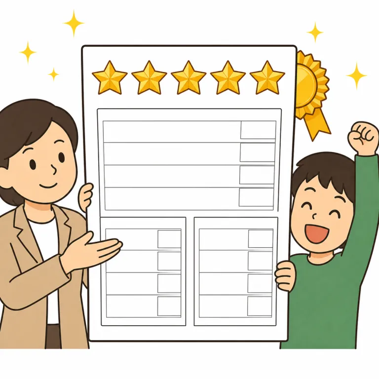 mark（成績、点数・noun）の覚え方イラスト