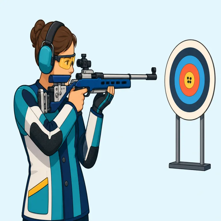 marksman（射手・名詞）の覚え方イラスト — mark が「目印・的」だと分かれば、marksman は「的を見極めて当てる人」と覚えやすいです