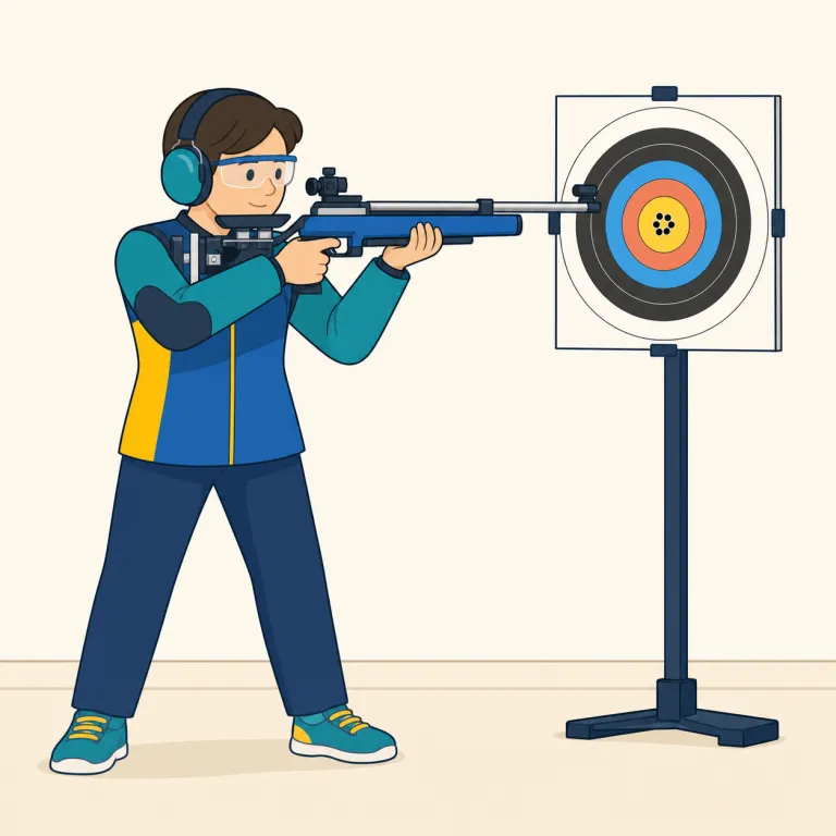 marksmanship（射撃術・名詞）の覚え方イラスト — mark が「的・目印」、marksman が「射手」だと分かると、marksmanship は「射手としての、的に当てる技量」とまとまって覚えやすくなります