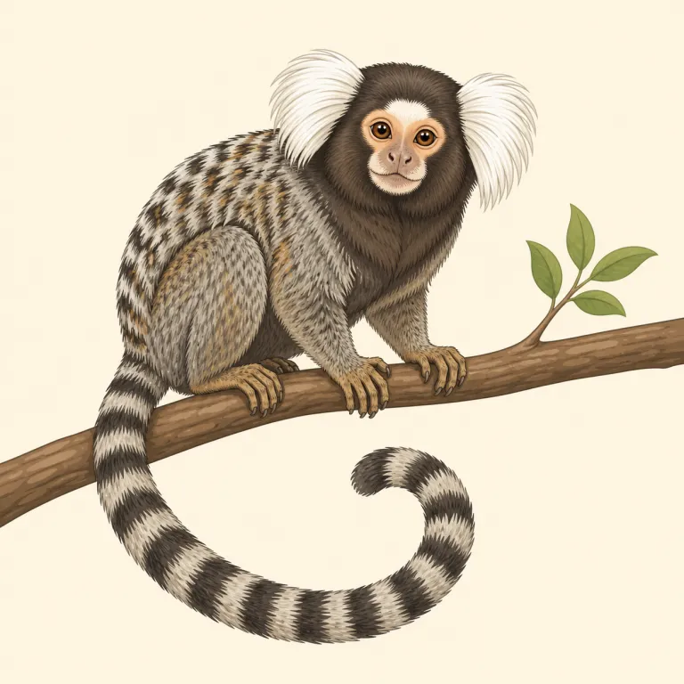marmoset（マーモセット・名詞）の覚え方イラスト — まず「monkey の一種」ではなく「とても小さいサルの固有名」として覚えると残りやすい語です