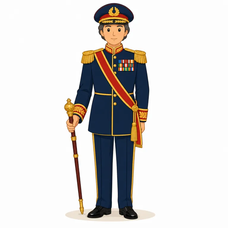 marshal（元帥・名詞）の覚え方イラスト — 「元帥」の marshal は、現場で人を並べる動詞ではなく、軍組織の頂点に近い肩書きとして押さえます